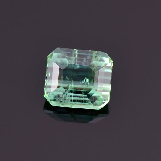 Nice Green Blue Tourmaline Gemstone from Brazil, 2.52 cts., 8.2x7.3 mm., Emerald Shape