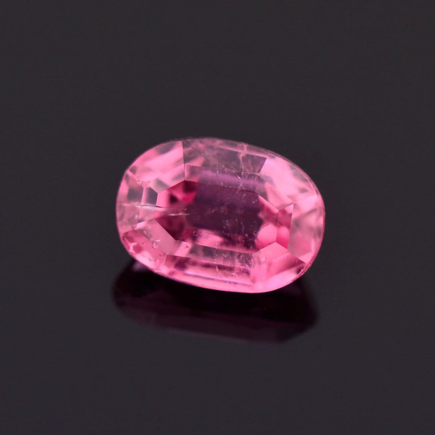 Pretty Hot Pink Tourmaline Gemstone from Brazil, 1.15 cts., 7.3 x 5.2 mm., Oval Shape