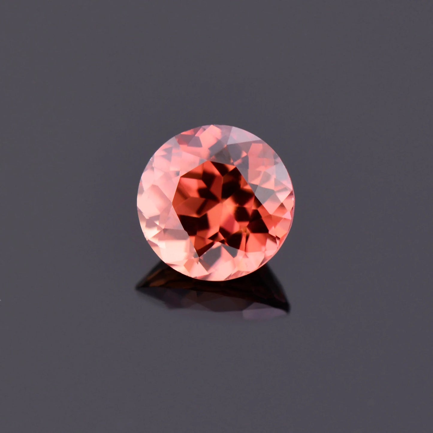 Lovely Peachy Pink Zircon Gemstone from Tanzania, 1.23 cts., 6 mm., Round Shape