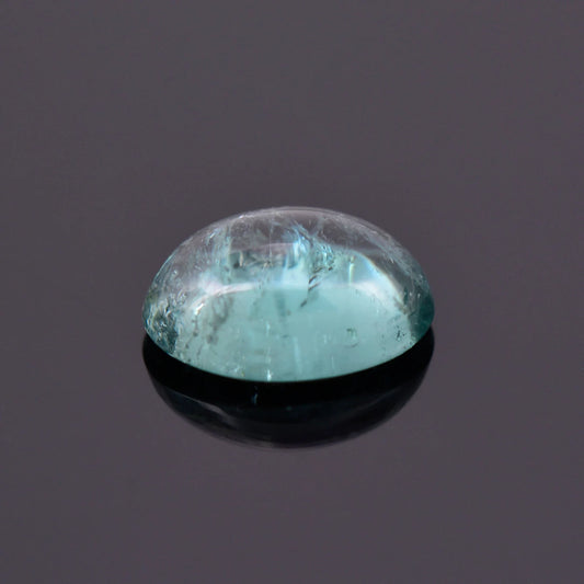 Bright Blue Indicolite Tourmaline Gemstone from Brazil, 1.31 cts., 8x6 mm., Oval Shape Cabochon