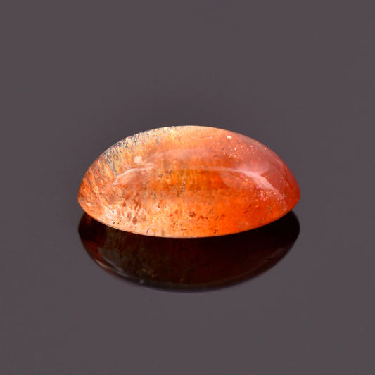 Gorgeous Orange Sunstone with Hematite Inclusions from India, 2.60 cts., 11x6 mm., Oval Cabochon