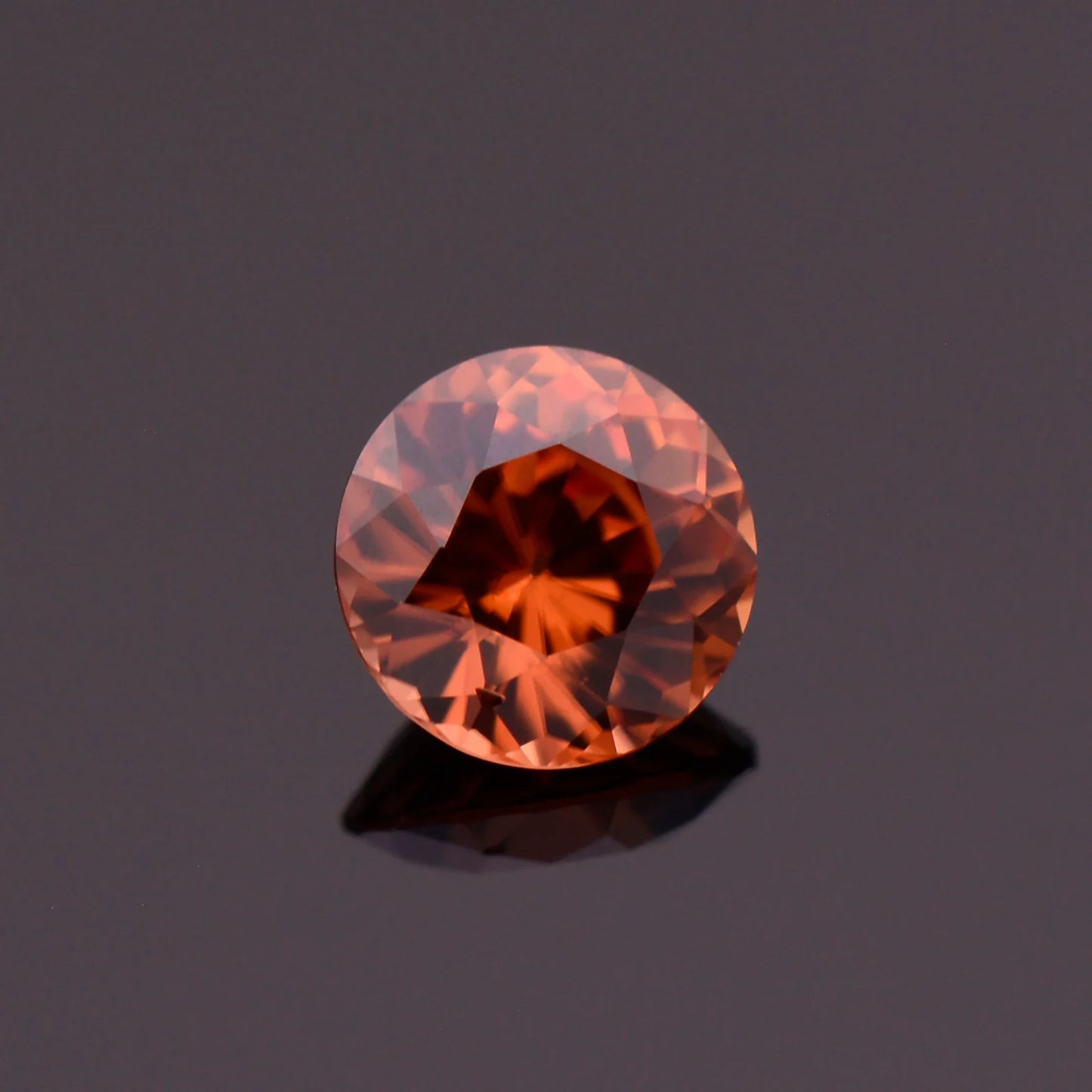 Lovely Rich Orange Zircon Gemstone from Tanzania, 1.21 cts., 6 mm., Round Shape