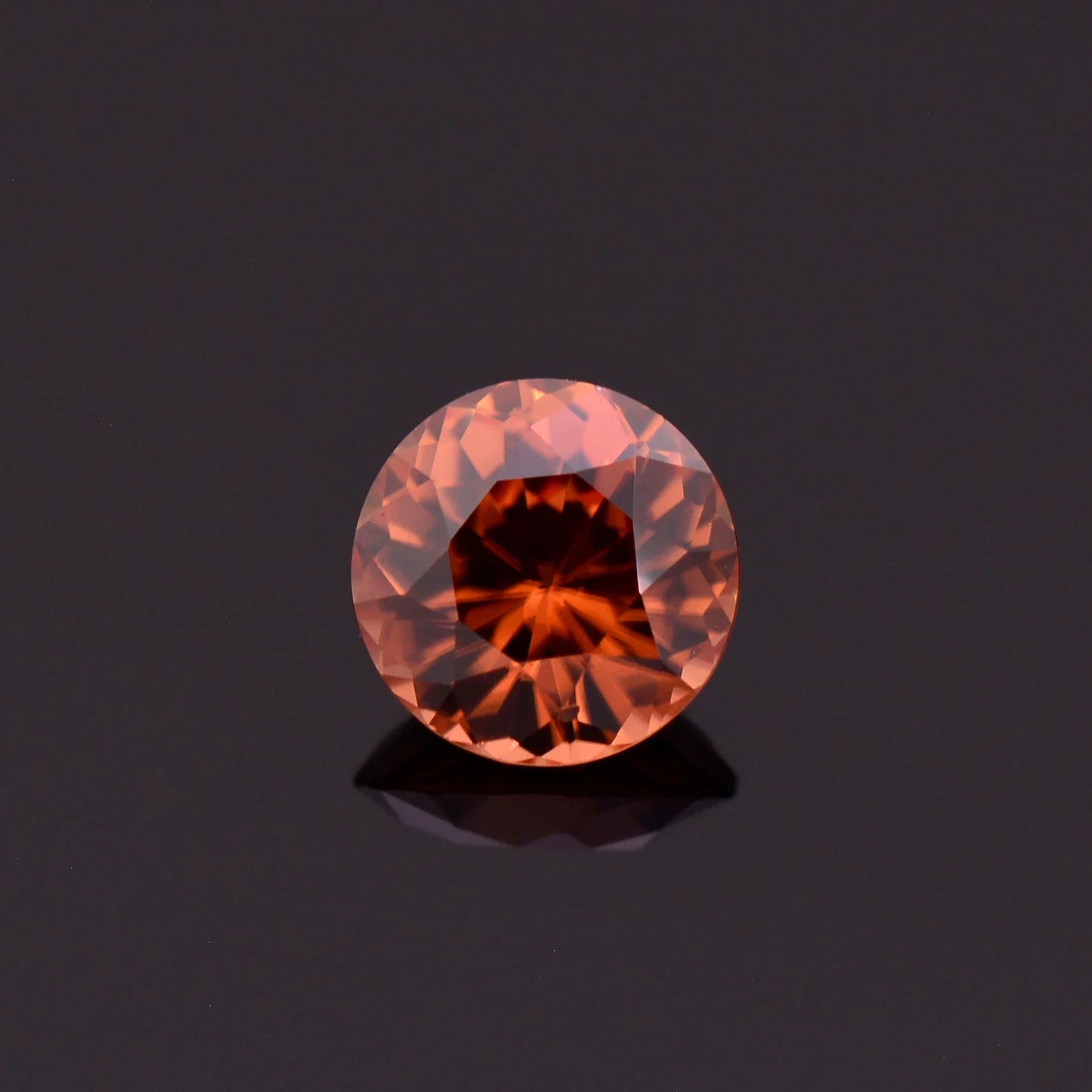 Lovely Rich Orange Zircon Gemstone from Tanzania, 1.21 cts., 6 mm., Round Shape