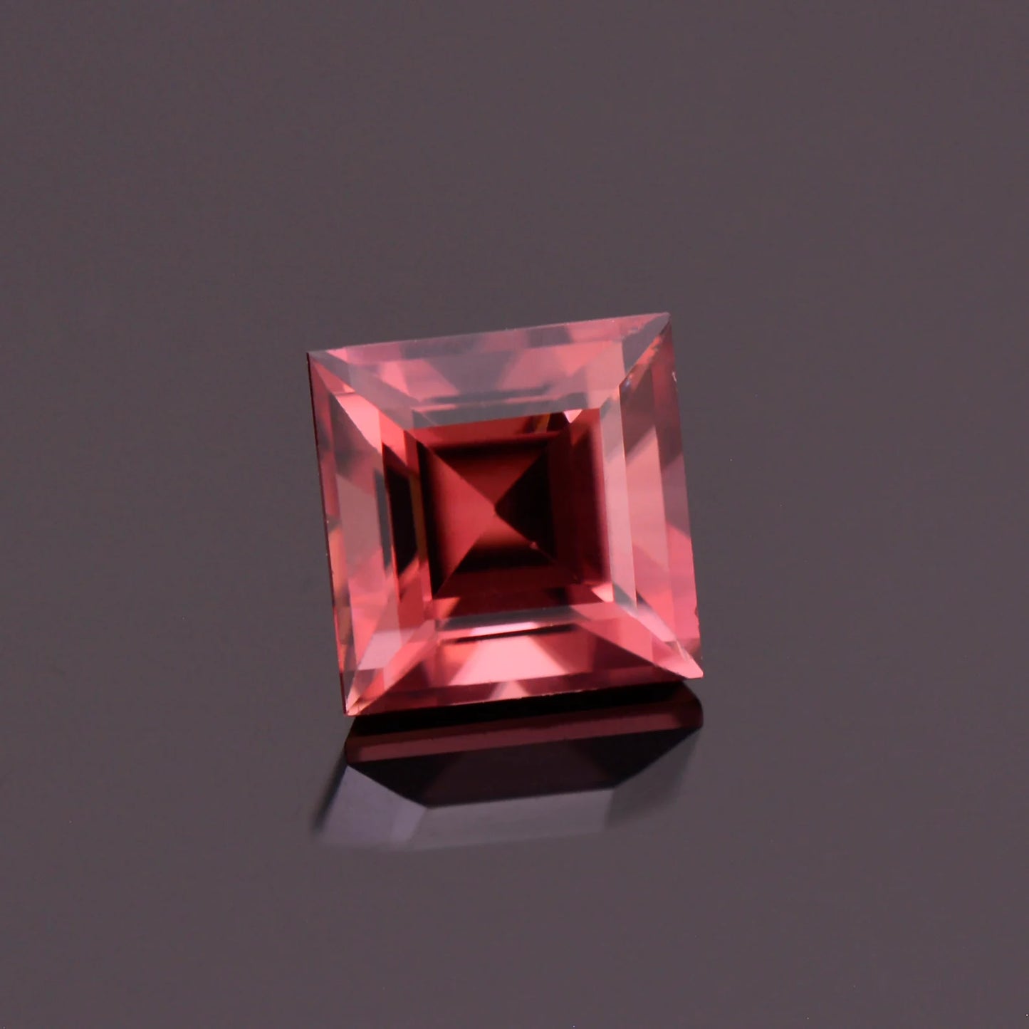 Lovely Rosy Pink Zircon Gemstone from Tanzania, 1.91 cts., 6 mm., Carre Cut Square Shape