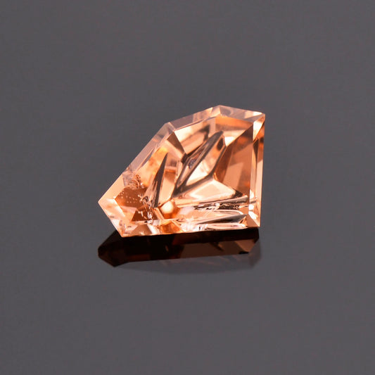 Unique Orange Tourmaline Gemstone from Maine, 0.95 cts., 7x4 mm., Fantasy Cut Freeform Shape