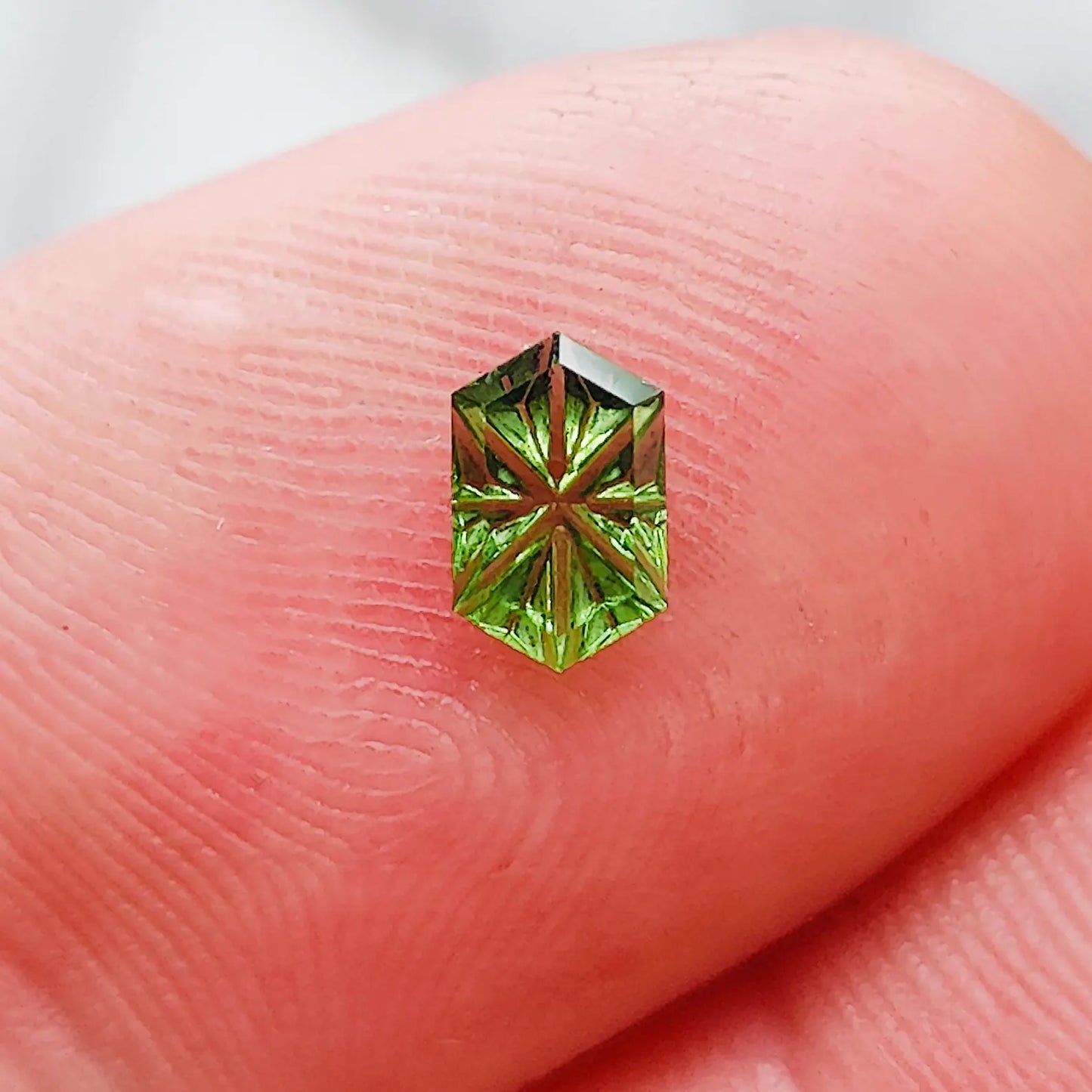 Gorgeous Green Chrome Tourmaline Gemstone, 0.40 cts., 6x4 mm., Fantasy Cut Rupee Shape