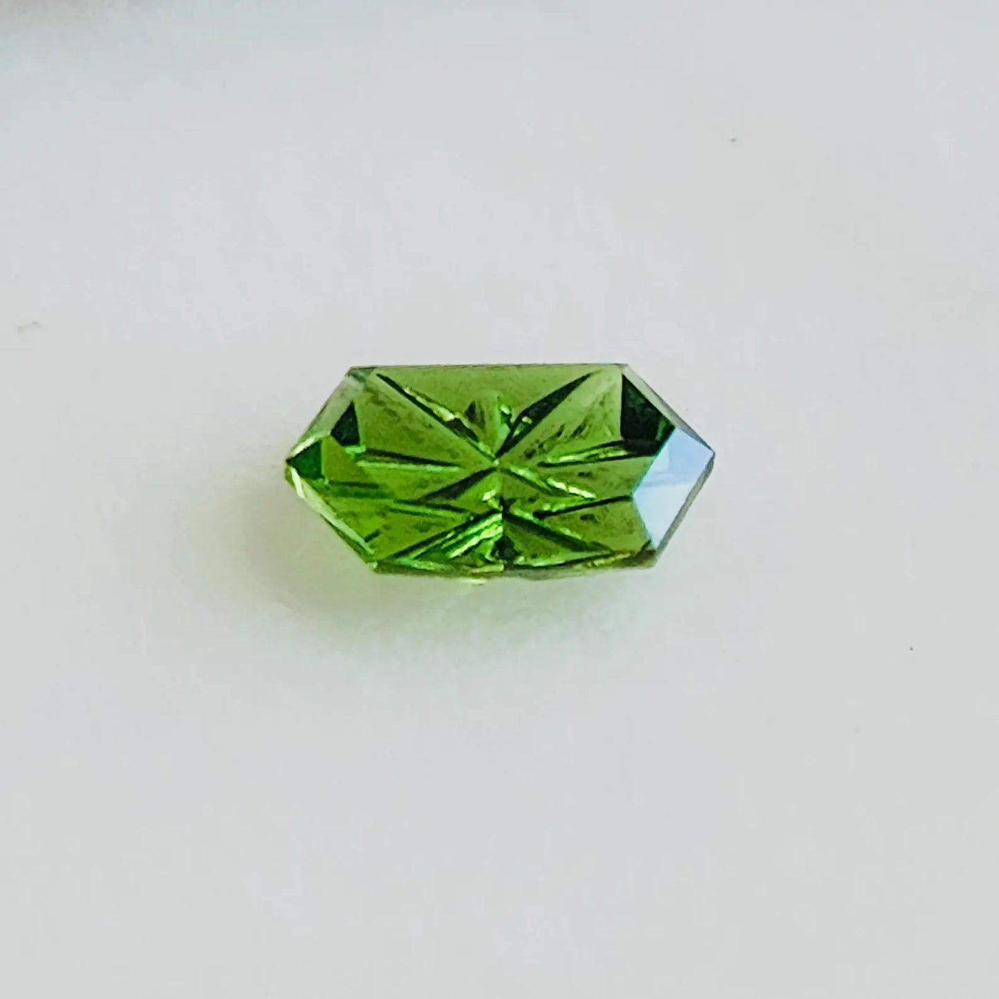 Gorgeous Green Chrome Tourmaline Gemstone, 0.40 cts., 6x4 mm., Fantasy Cut Rupee Shape