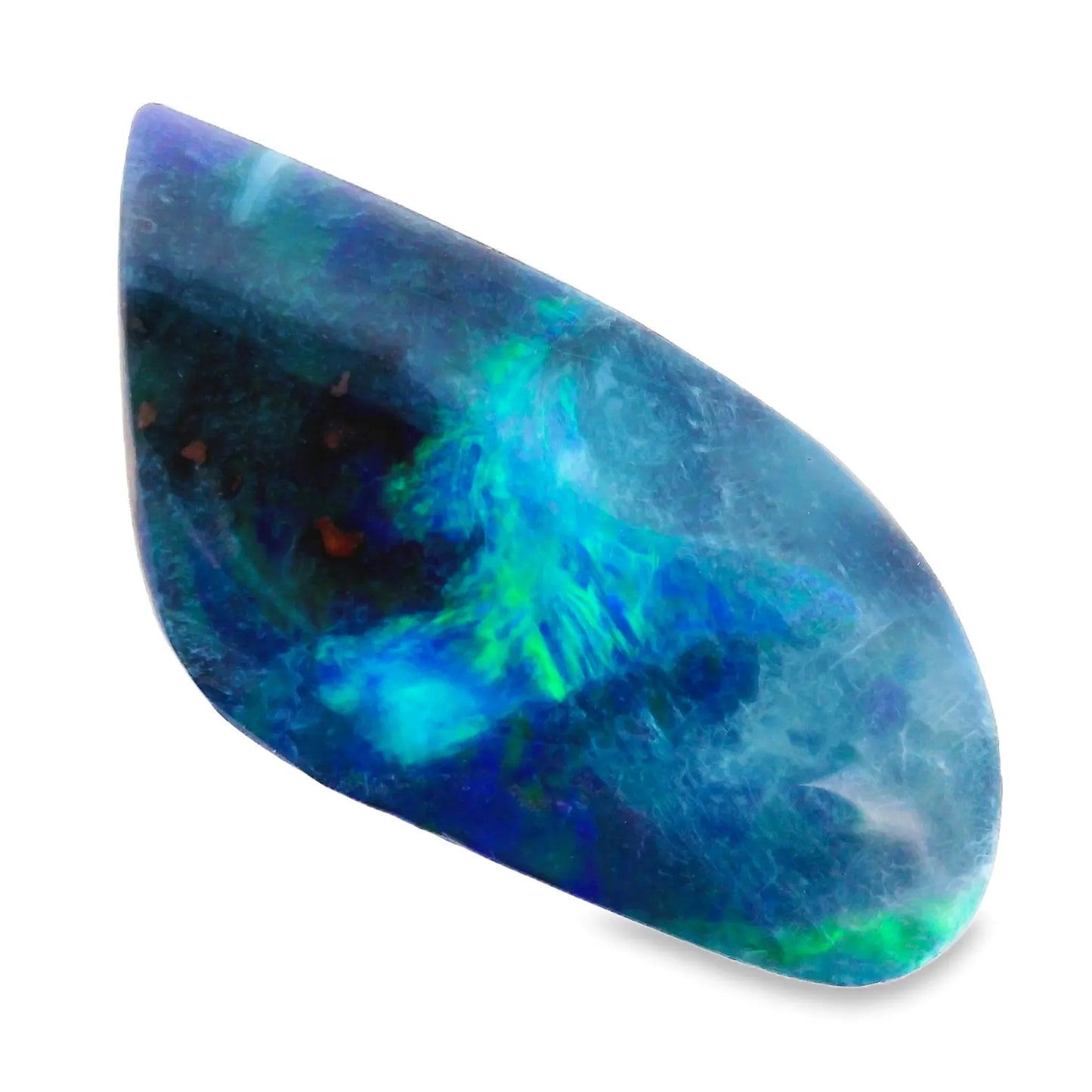 Beautiful Rainbow Boulder Opal from Australia, 7.79 cts., 20x10 mm., Freeform Shape Cabochon