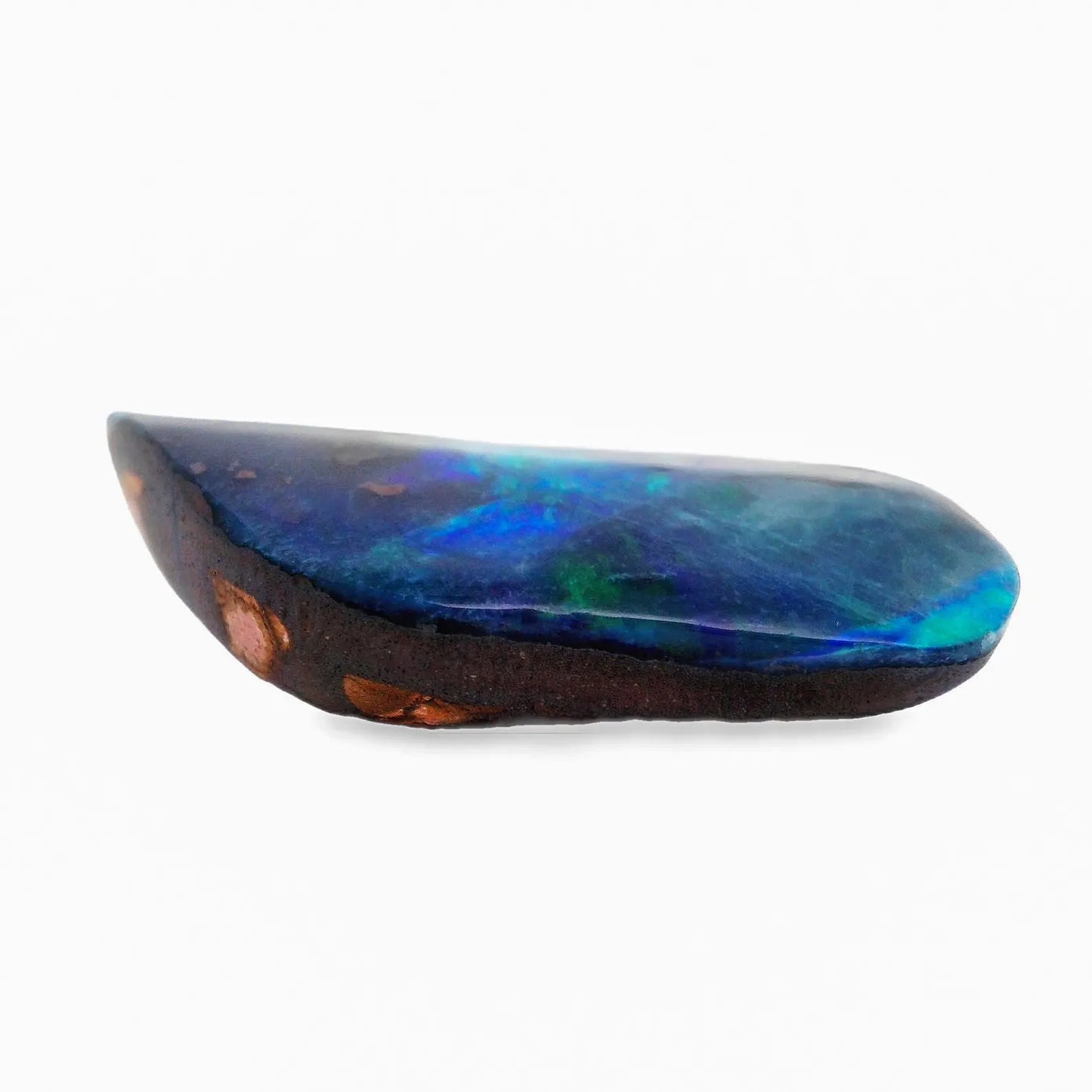 Beautiful Rainbow Boulder Opal from Australia, 7.79 cts., 20x10 mm., Freeform Shape Cabochon