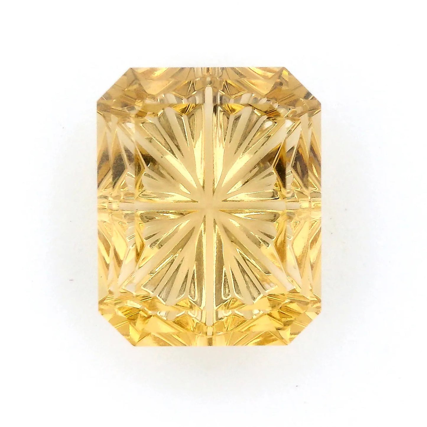 Brilliant Yellow Heliodor Gemstone from Brazil, 2.13 cts., 9x7 mm., Fantasy Cut Emerald Shape