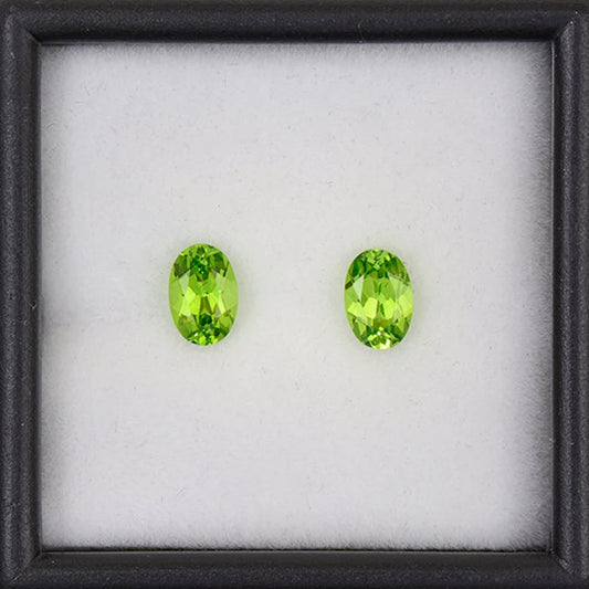 Stunning Green Grossular Garnet Match Gemstone Pair from Tanzania 1.13 tcw.