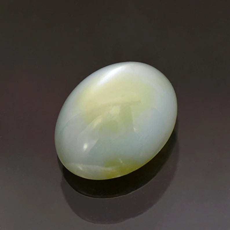 Excellent Blue Green Moonstone Cats Eye Cabochon from India 18.24 cts.