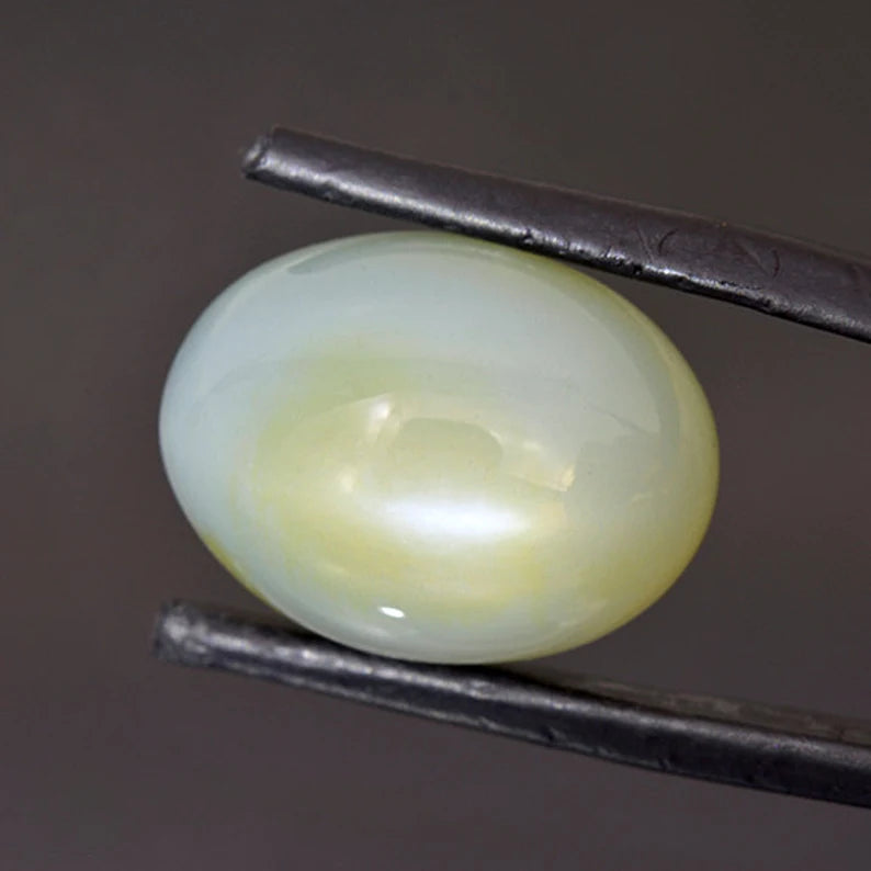 Excellent Blue Green Moonstone Cats Eye Cabochon from India 18.24 cts.