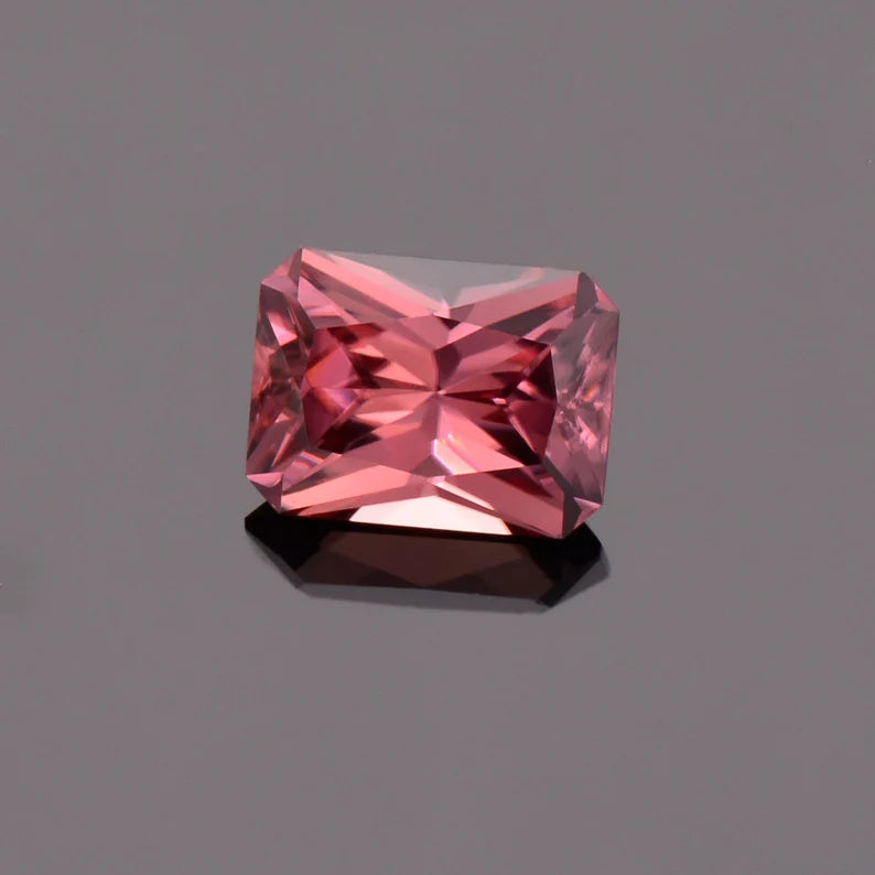 Superb Rose Pink Zircon Gemstone from Tanzania, 2.52 cts., 8 x 6 mm., Radiant Emerald Cut