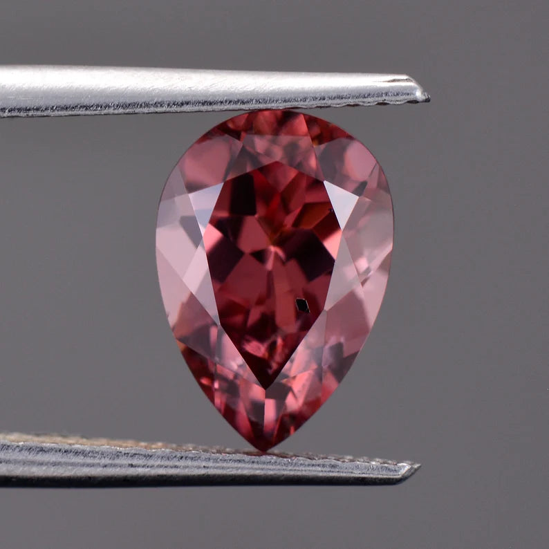 Glittery Rose Pink Zircon Gemstone from Tanzania, 2.89 cts., 9.8 x 6.8 mm., Pear Shape.