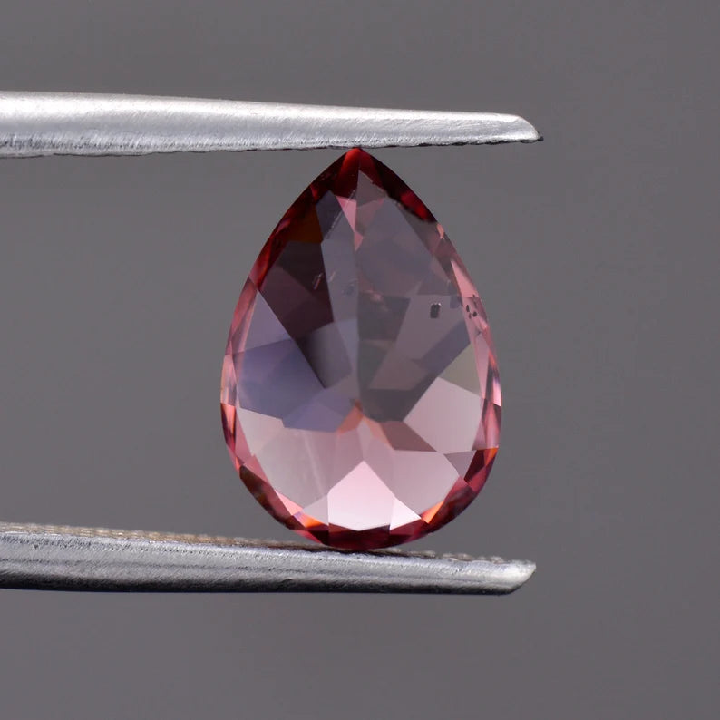 Glittery Rose Pink Zircon Gemstone from Tanzania, 2.89 cts., 9.8 x 6.8 mm., Pear Shape.