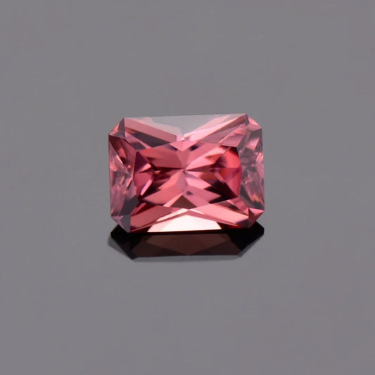 Superb Rose Pink Zircon Gemstone from Tanzania, 2.52 cts., 8 x 6 mm., Radiant Emerald Cut