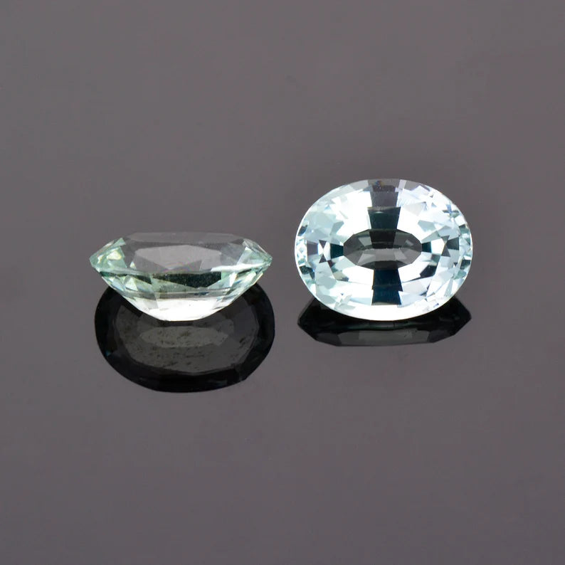 Gorgeous Ice Blue Aquamarine Gemstone Match Pair from Idaho, 4.82 tcw., 10 x 8 mm., Oval Shapes