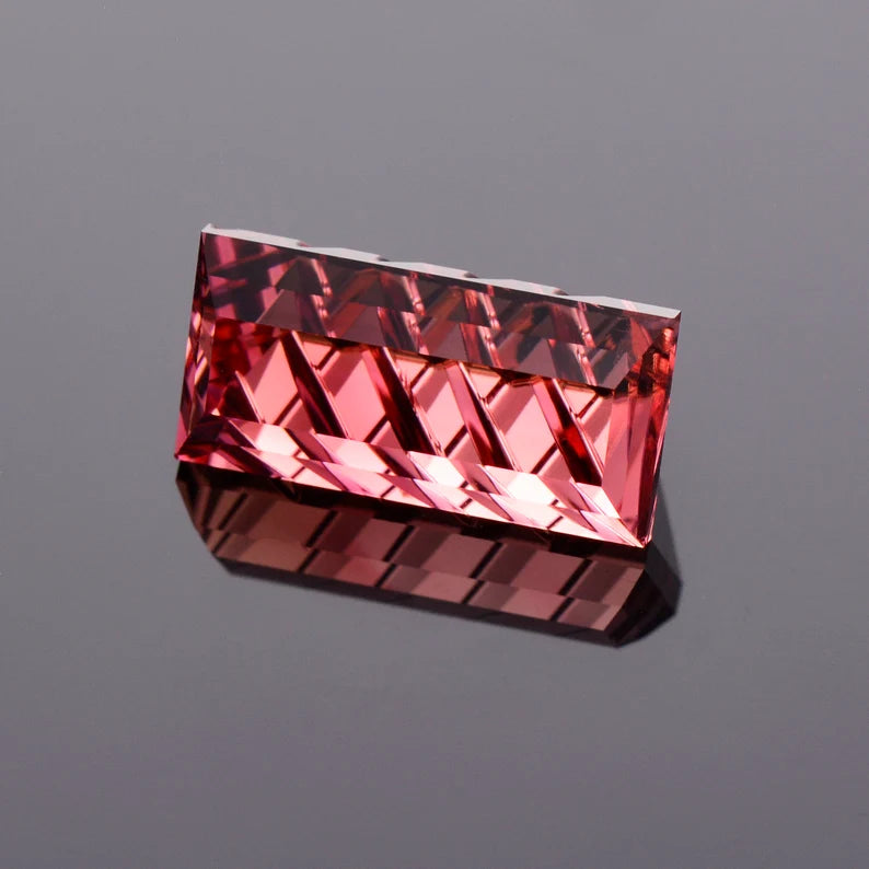 Gorgeous Pink Tourmaline Gemstone from Nigeria, 6.76 cts., 14 x 7 mm., Fantasy Cut Bar Shape