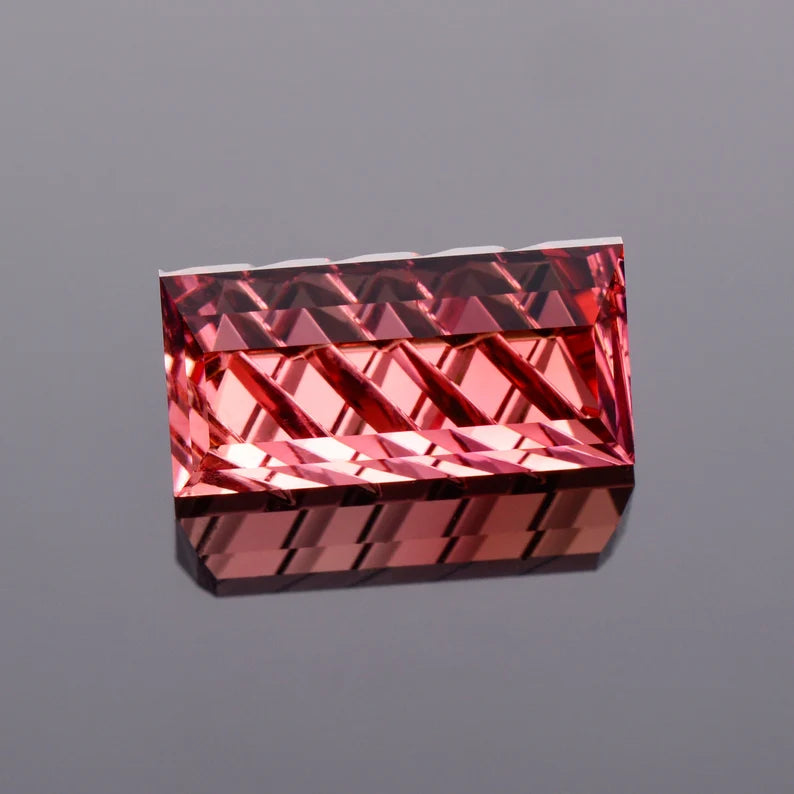 Gorgeous Pink Tourmaline Gemstone from Nigeria, 6.76 cts., 14 x 7 mm., Fantasy Cut Bar Shape