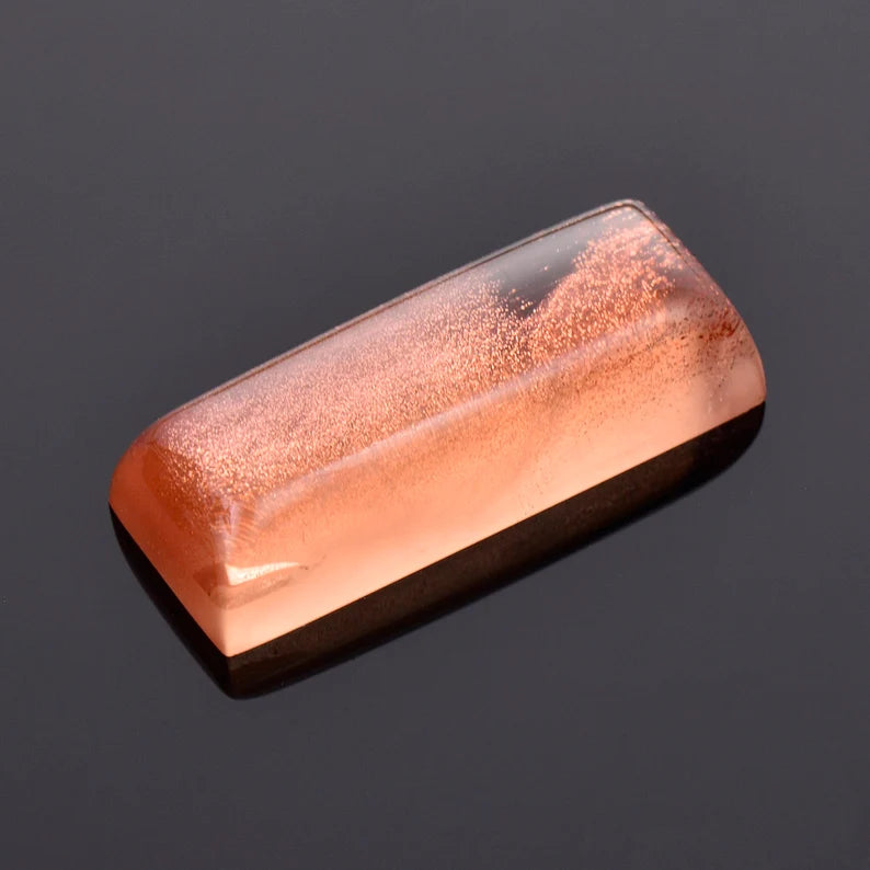 Exceptional Copper Shiller Sunstone Cabochon Gem, 10.58 cts., 21 x 8 mm., Elongated Sugar Loaf Shape