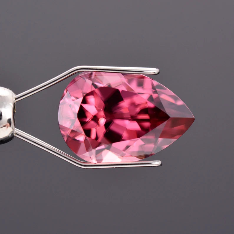 Stunning Rose Pink Zircon Gemstone from Tanzania, 3.84 cts., 10.7x7.6 mm., Pear Shape