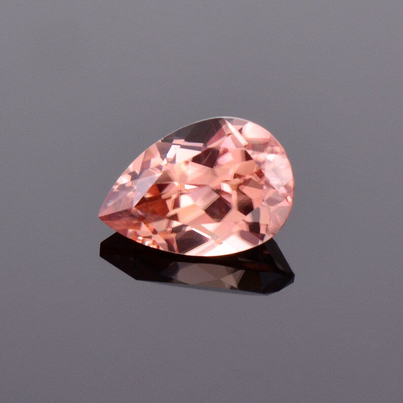 Beautiful Pink Peach Zircon Gemstone from Tanzania, 2.44 cts., 9.4x6.4 mm., Pear Shape