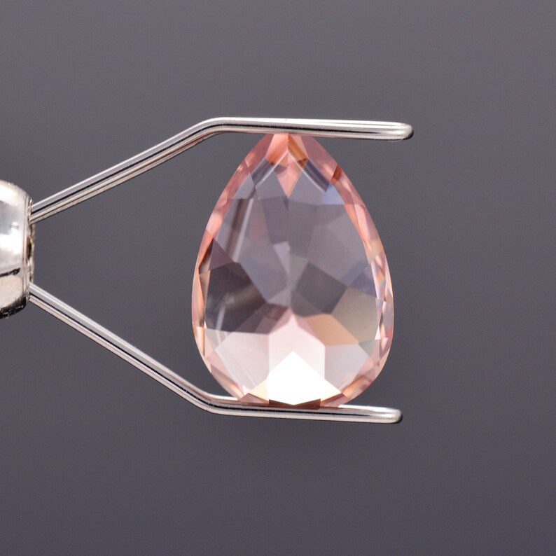 Beautiful Pink Peach Zircon Gemstone from Tanzania, 2.44 cts., 9.4x6.4 mm., Pear Shape