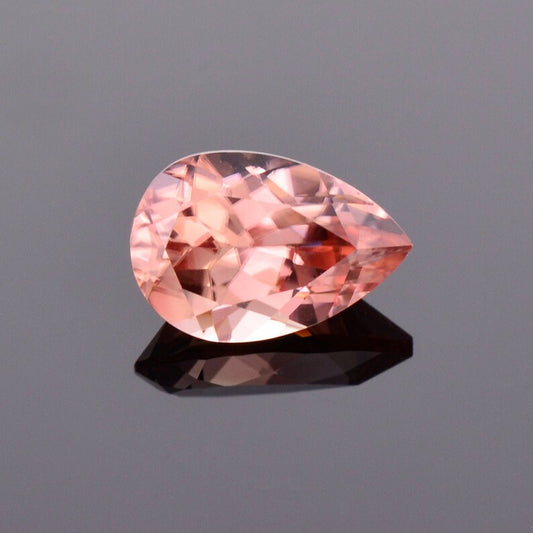 Beautiful Pink Peach Zircon Gemstone from Tanzania, 2.44 cts., 9.4x6.4 mm., Pear Shape