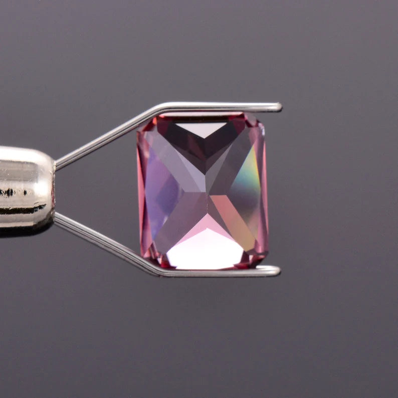 Fabulous Rose Pink Zircon Gemstone from Tanzania, 3.23 cts., 8.7x6.7 mm., Radiant Emerald Cut