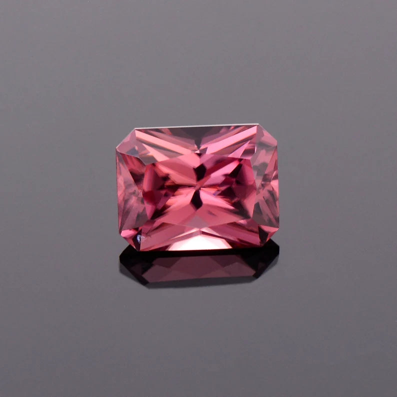 Fabulous Rose Pink Zircon Gemstone from Tanzania, 3.23 cts., 8.7x6.7 mm., Radiant Emerald Cut