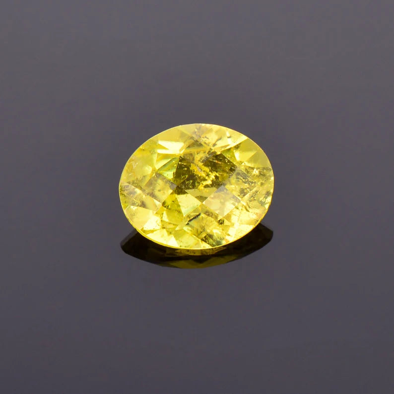 Canary Yellow Sunset Tourmaline Gemstone from Tanzania, 3.23 cts., 11x9 mm., Oval Shape