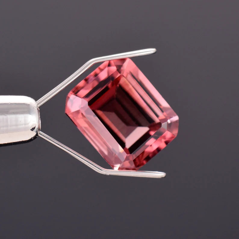 Gorgeous Pink Tourmaline Gemstone from Mozambique, 3.88 cts., 10x8 mm., Emerald Shape