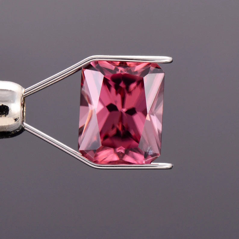 Fabulous Rose Pink Zircon Gemstone from Tanzania, 3.23 cts., 8.7x6.7 mm., Radiant Emerald Cut