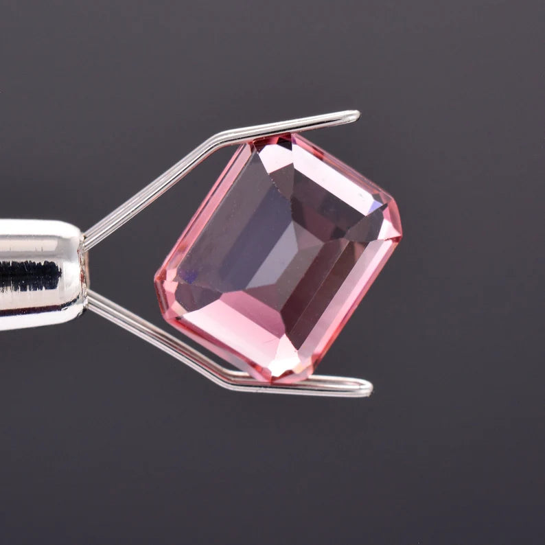 Gorgeous Pink Tourmaline Gemstone from Mozambique, 3.88 cts., 10x8 mm., Emerald Shape