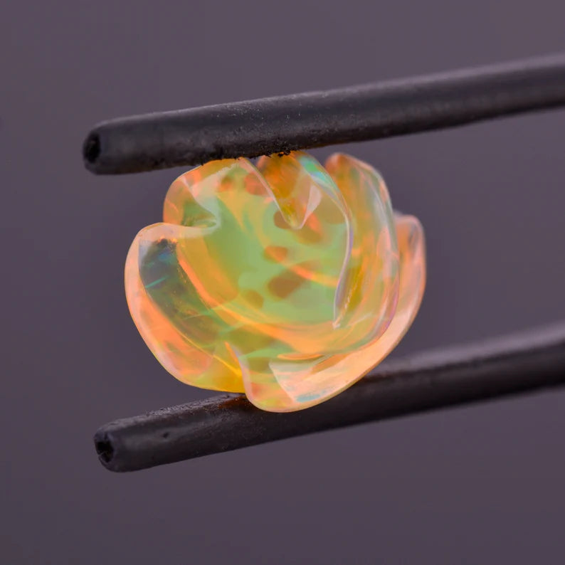 Lovely Hand Carved Orange Opal from Ethiopia 4.23 cts