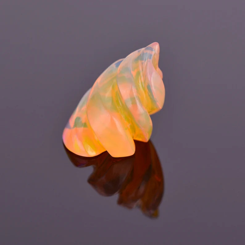 Lovely Hand Carved Orange Opal from Ethiopia 4.23 cts