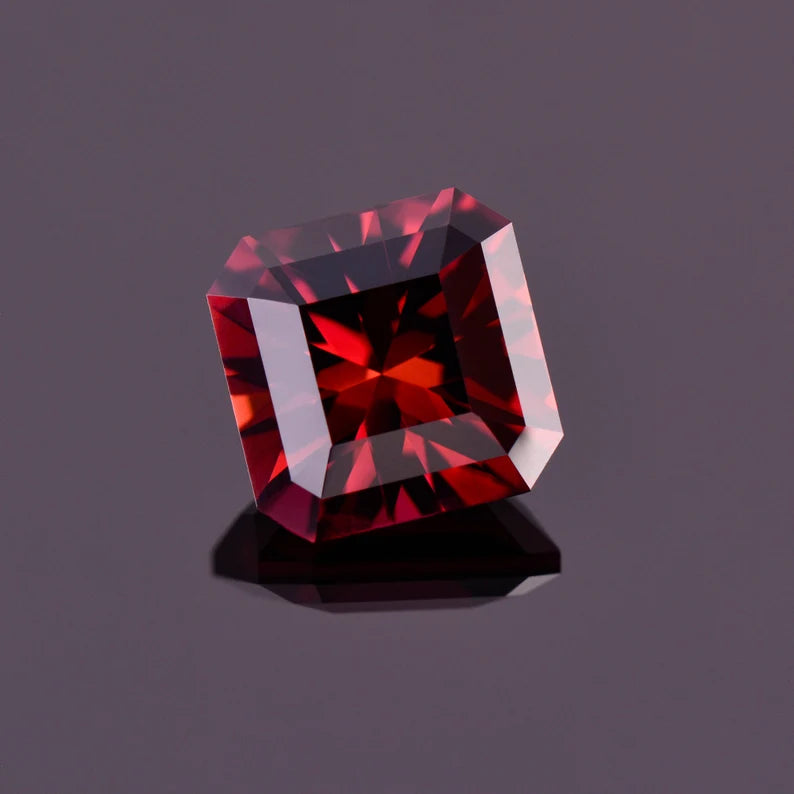 Exquisite Red Rubellite Tourmaline Gemstone from Nigeria, 5.49 cts., 10 mm., Asscher Brilliant Cut