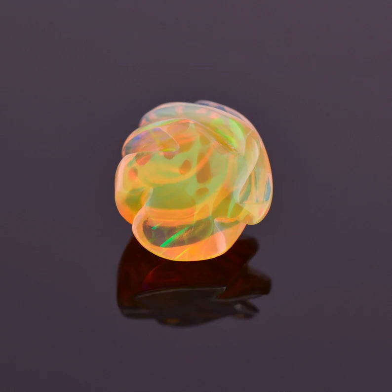 Lovely Hand Carved Orange Opal from Ethiopia 4.23 cts