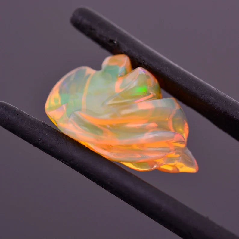 Lovely Hand Carved Orange Opal from Ethiopia 4.23 cts