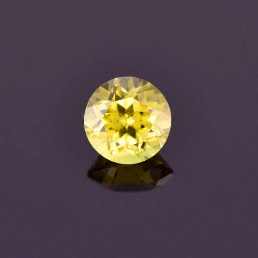 Brilliant Lemon Yellow Sapphire Gemstone from Australia, 0.87 cts., 5.5 mm., Round Brilliant Cut