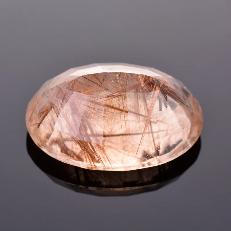 Fantastic Large Rutilated Quartz Gemstone from Brazil, 69.07 cts., 31x24 mm., Oval Shape