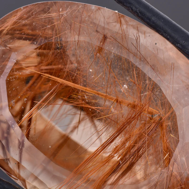 Fantastic Large Rutilated Quartz Gemstone from Brazil, 69.07 cts., 31x24 mm., Oval Shape