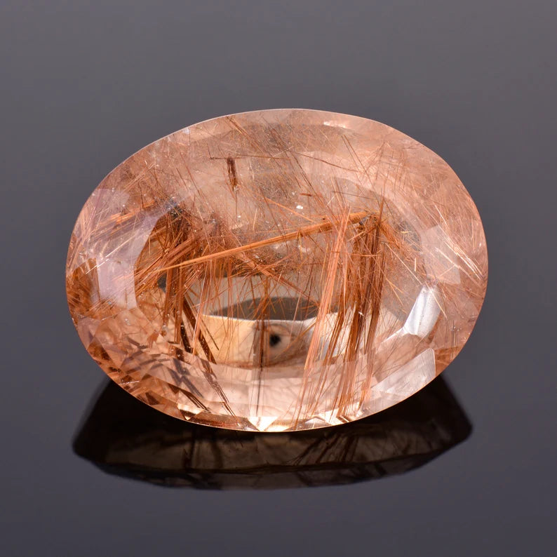 Fantastic Large Rutilated Quartz Gemstone from Brazil, 69.07 cts., 31x24 mm., Oval Shape