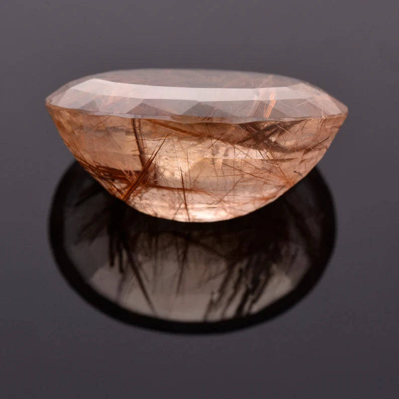 Fantastic Large Rutilated Quartz Gemstone from Brazil, 69.07 cts., 31x24 mm., Oval Shape