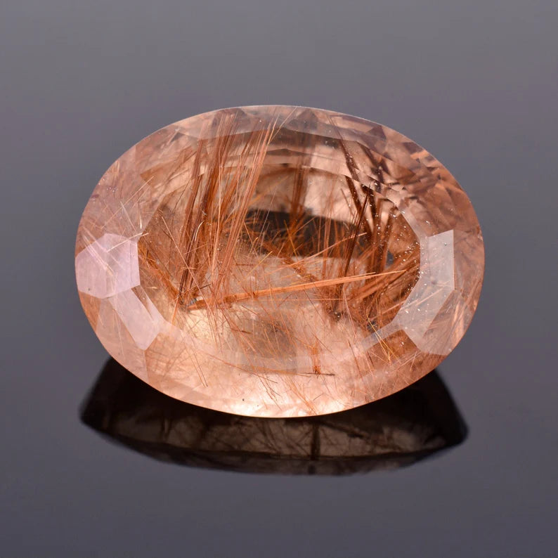 Fantastic Large Rutilated Quartz Gemstone from Brazil, 69.07 cts., 31x24 mm., Oval Shape