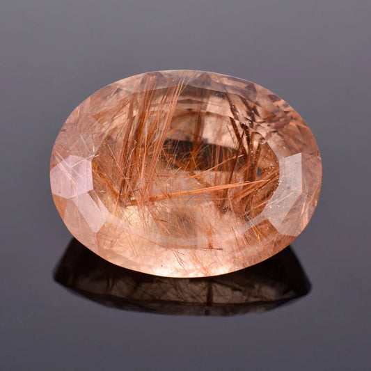 Fantastic Large Rutilated Quartz Gemstone from Brazil, 69.07 cts., 31x24 mm., Oval Shape