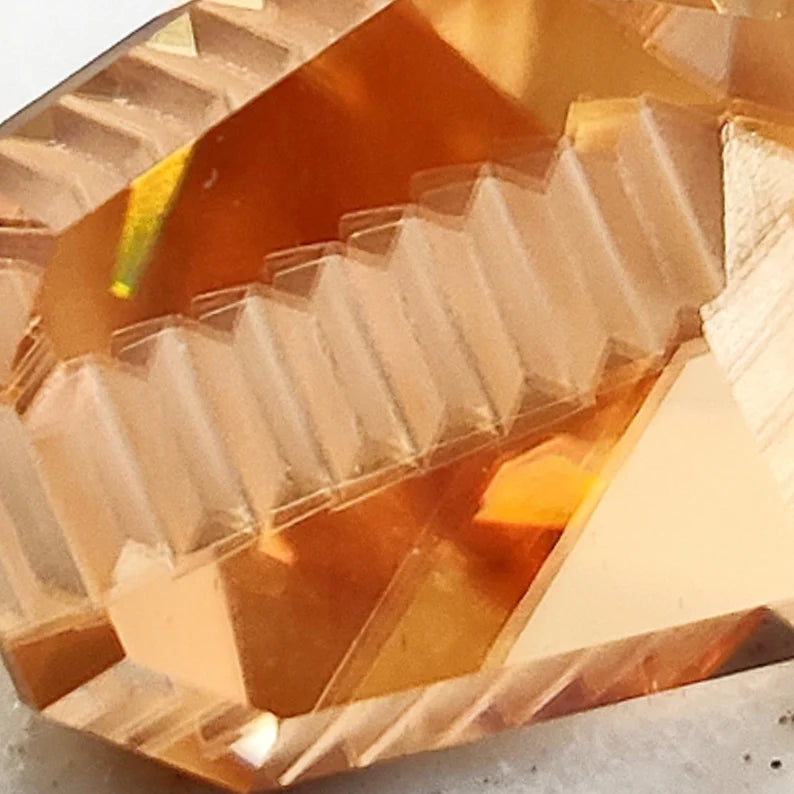 Amazing Fantasy Cut Peach Zircon Gemstone from Tanzania, 7.46 cts., 13x10 mm., Freeform Shape