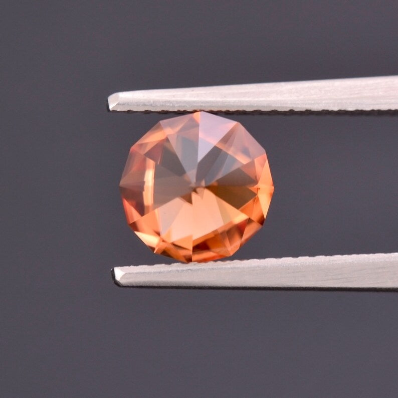 Excellent Peachy Orange Zircon Gemstone from Tanzania, 2.68 cts., 7.6 mm., Modified Round Brilliant Cut