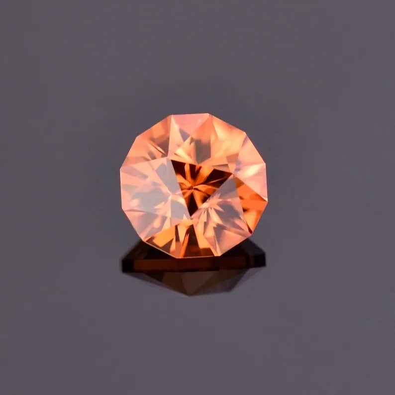 Excellent Peachy Orange Zircon Gemstone from Tanzania, 2.68 cts., 7.6 mm., Modified Round Brilliant Cut